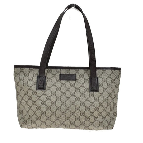 GUCCI Logo GG Pattern Shoulder Tote Bag Supreme Leather Brown SHW Italy 87KB009 - Picture 1 of 15